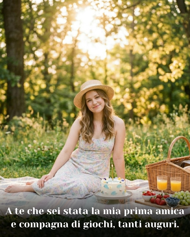 A te che sei stata la mia prima amica e compagna di giochi, tanti auguri