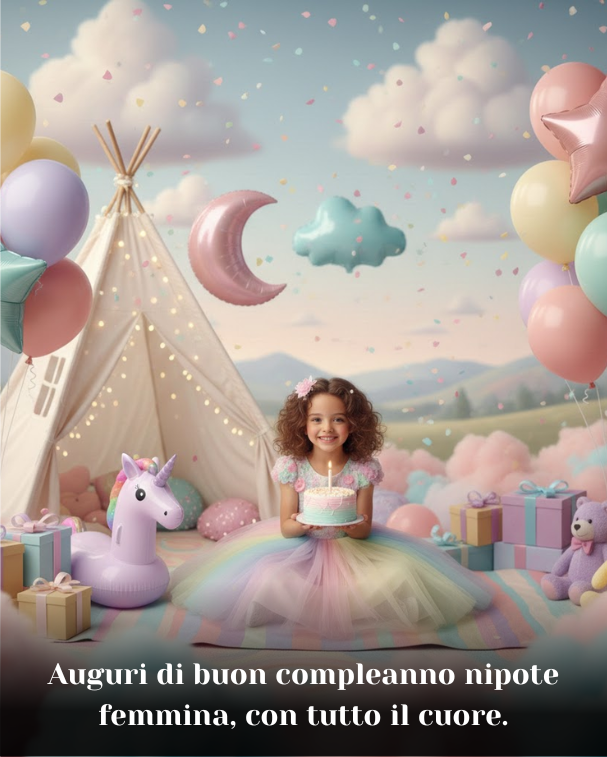 Auguri di buon compleanno nipote femmina, con tutto il cuore.