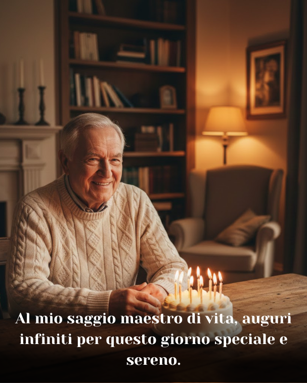 Al mio saggio maestro di vita, auguri infiniti per questo giorno speciale e sereno