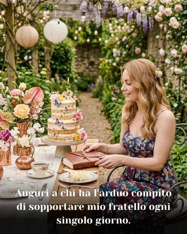 Auguri a chi ha l'arduo compito di sopportare mio fratello ogni singolo giorno