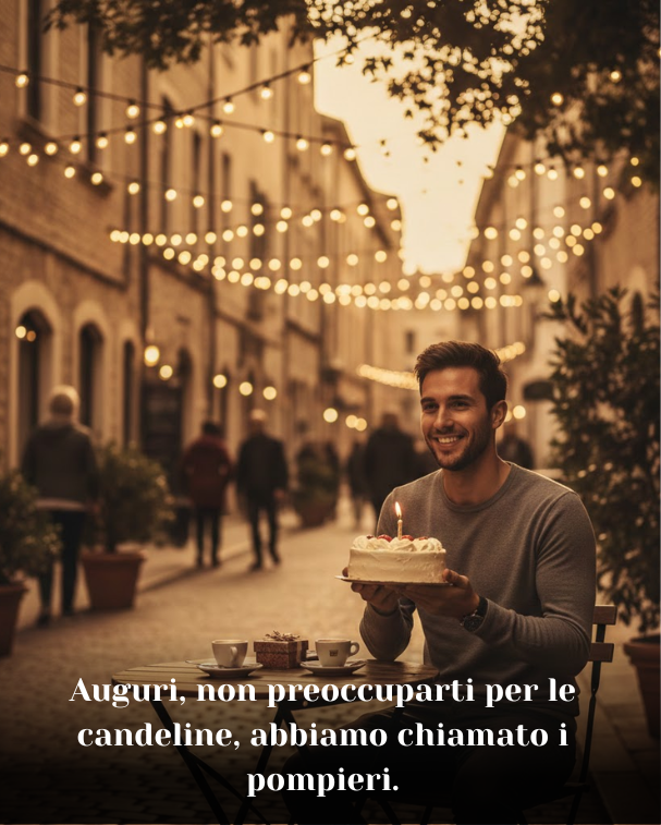 Auguri, non preoccuparti per le candeline, abbiamo chiamato i pompieri