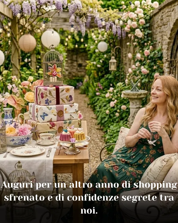 Auguri per un altro anno di shopping sfrenato e di confidenze segrete tra noi