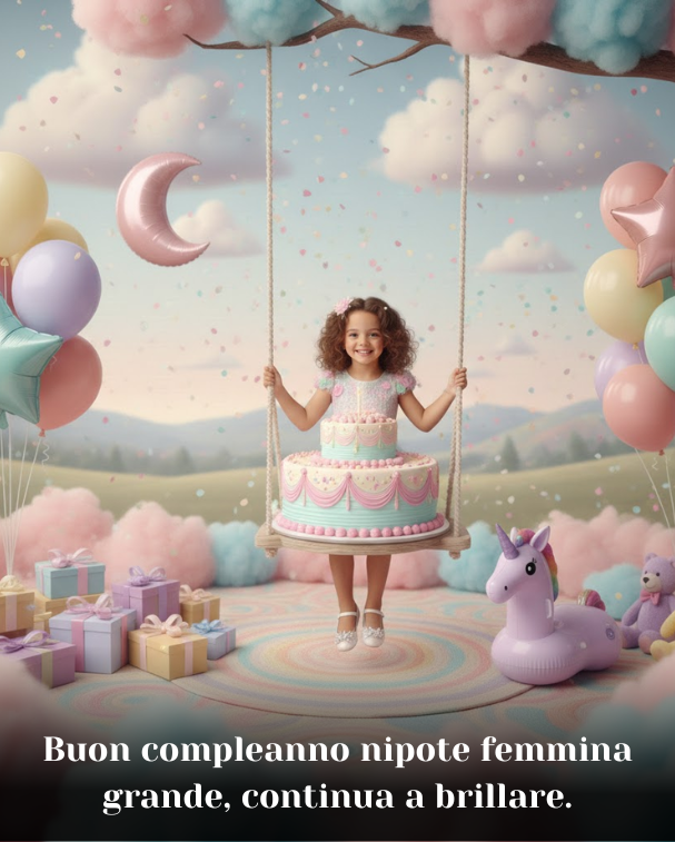 Buon compleanno nipote femmina grande, continua a brillare.