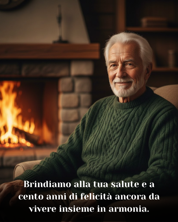 Brindiamo alla tua salute e a cento anni di felicità ancora da vivere insieme in armonia