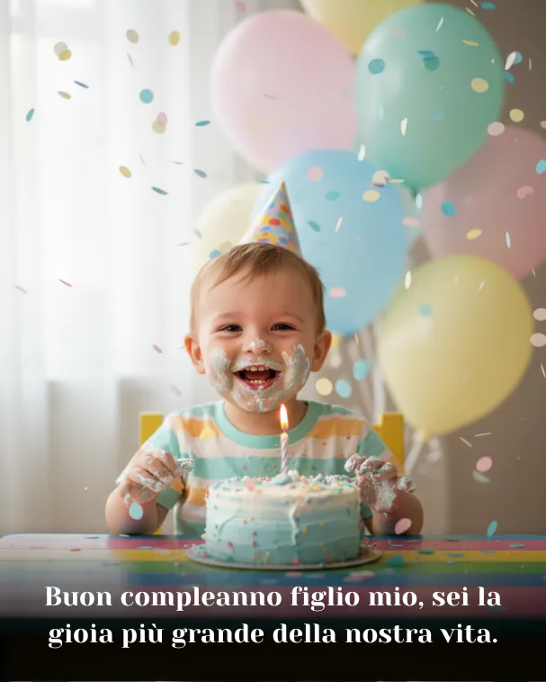 Buon compleanno figlio mio, sei la gioia più grande della nostra vita