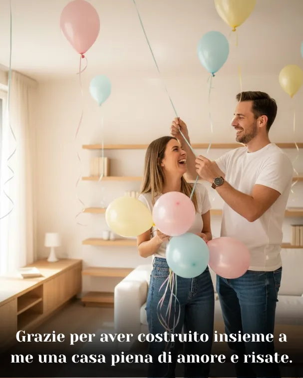 Grazie per aver costruito insieme a me una casa piena di amore e risate