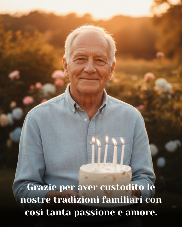 Grazie per aver custodito le nostre tradizioni familiari con così tanta passione e amore