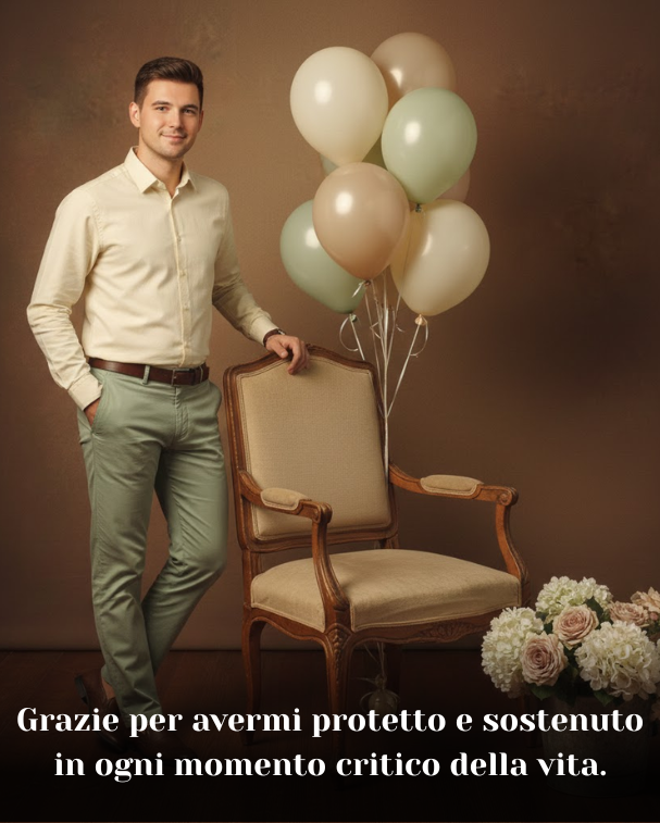 Grazie per avermi protetto e sostenuto in ogni momento critico della vita