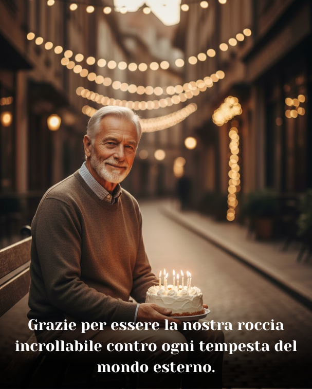 Grazie per essere la nostra roccia incrollabile contro ogni tempesta del mondo esterno