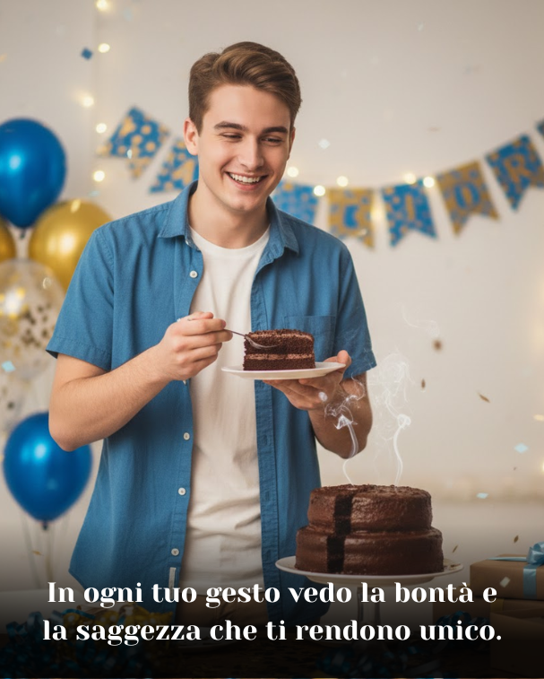 In ogni tuo gesto vedo la bontà e la saggezza che ti rendono unico