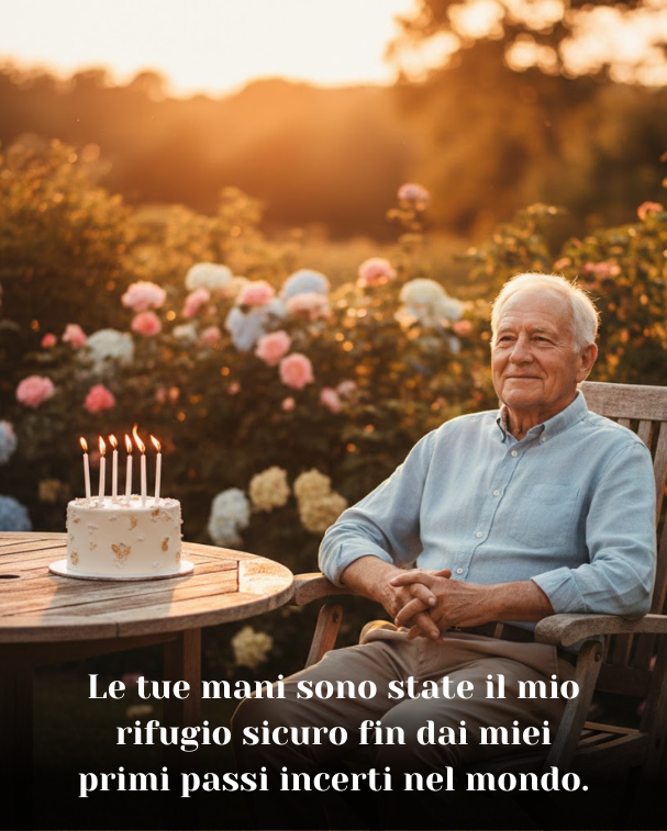 Le tue mani sono state il mio rifugio sicuro fin dai miei primi passi incerti nel mondo