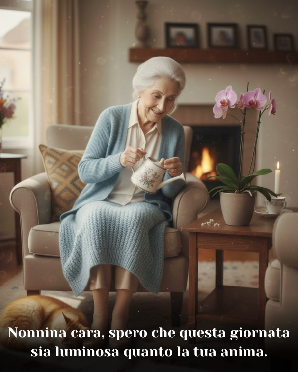 Nonnina cara, spero che questa giornata sia luminosa quanto la tua anima