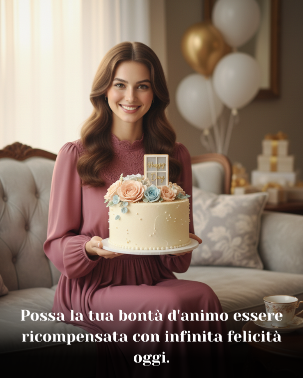 Possa la tua bontà d'animo essere ricompensata con infinita felicità oggi