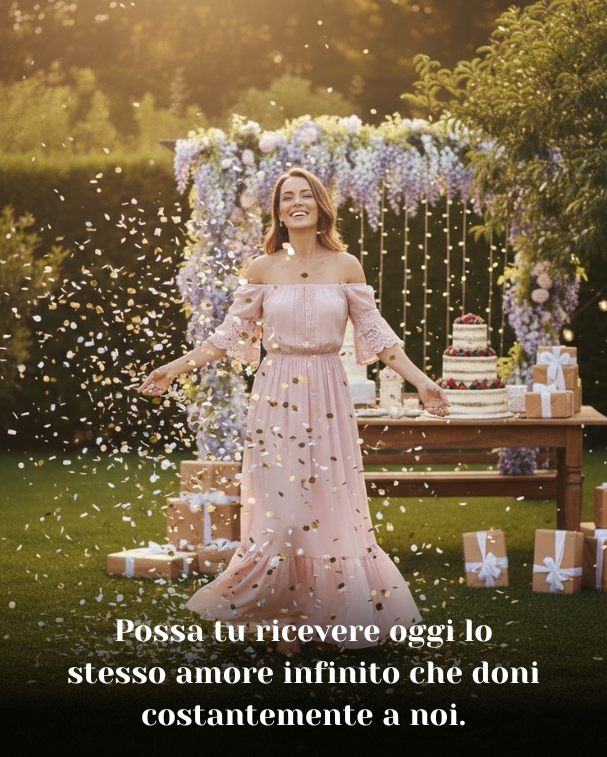 Possa tu ricevere oggi lo stesso amore infinito che doni costantemente a noi