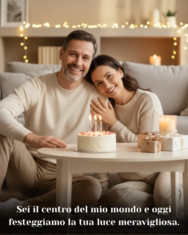 Sei il centro del mio mondo e oggi festeggiamo la tua luce meravigliosa