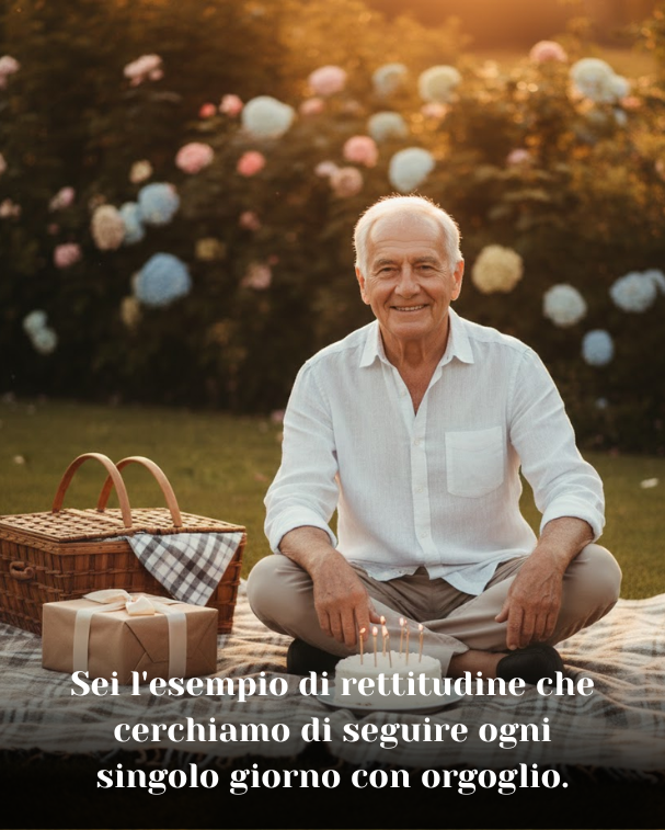 Sei l'esempio di rettitudine che cerchiamo di seguire ogni singolo giorno con orgoglio