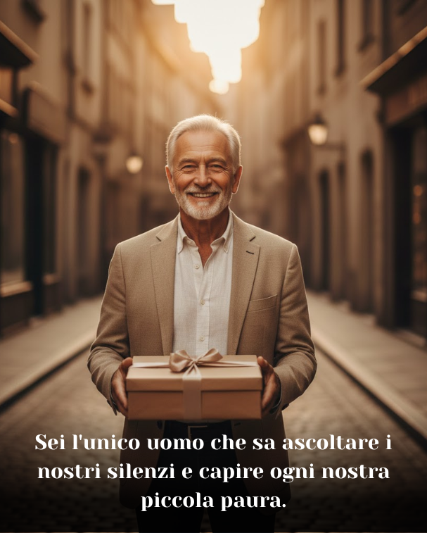 Sei l'unico uomo che sa ascoltare i nostri silenzi e capire ogni nostra piccola paura