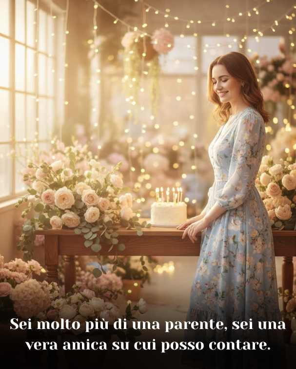 Sei molto più di una parente, sei una vera amica su cui posso contare