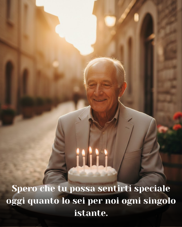 Spero che tu possa sentirti speciale oggi quanto lo sei per noi ogni singolo istante