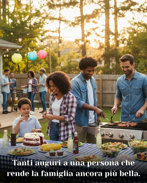 Tanti auguri a una persona che rende la famiglia ancora più bella