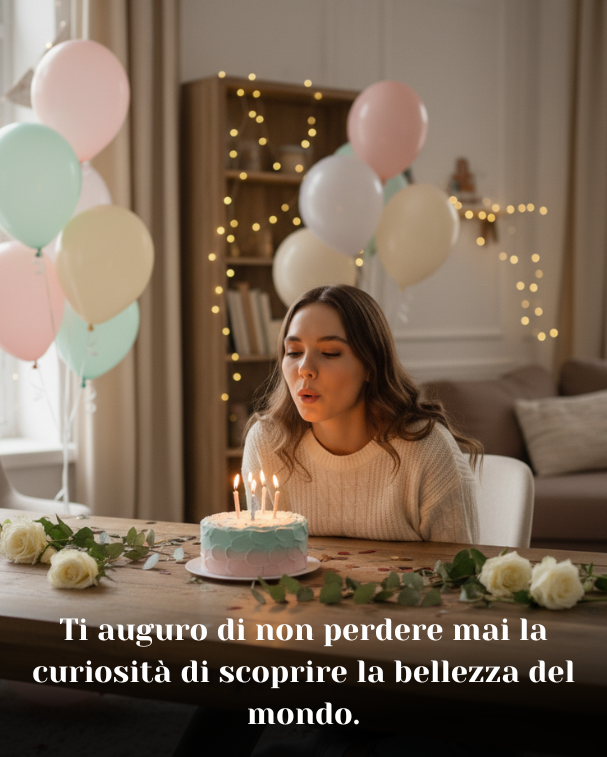 Ti auguro di non perdere mai la curiosità di scoprire la bellezza del mondo
