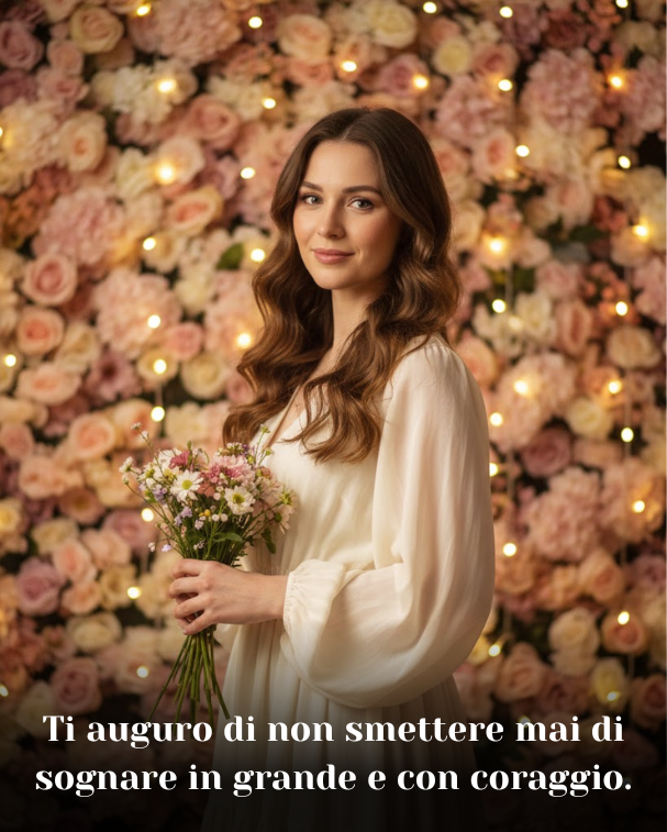 Ti auguro di non smettere mai di sognare in grande e con coraggio