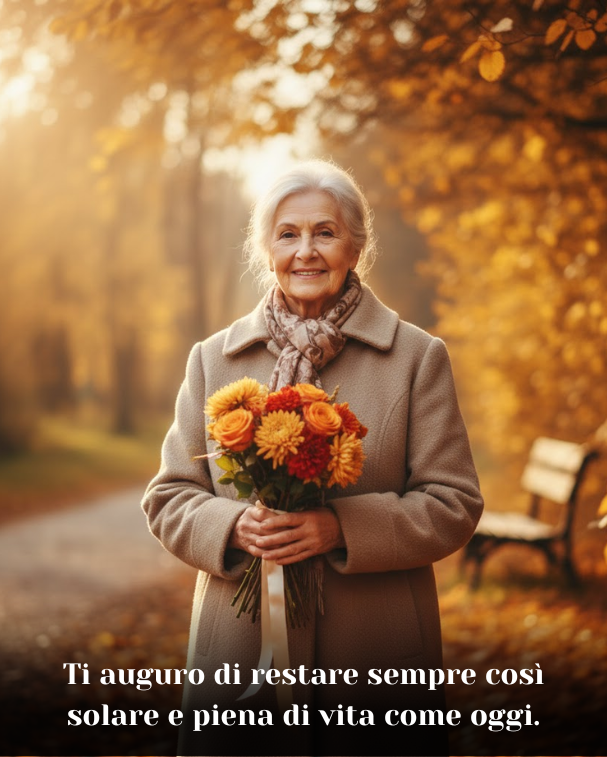 Ti auguro di restare sempre così solare e piena di vita come oggi