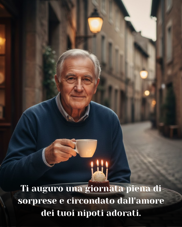 Ti auguro una giornata piena di sorprese e circondato dall'amore dei tuoi nipoti adorati