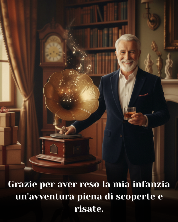 Grazie per aver reso la mia infanzia un'avventura piena di scoperte e risate.