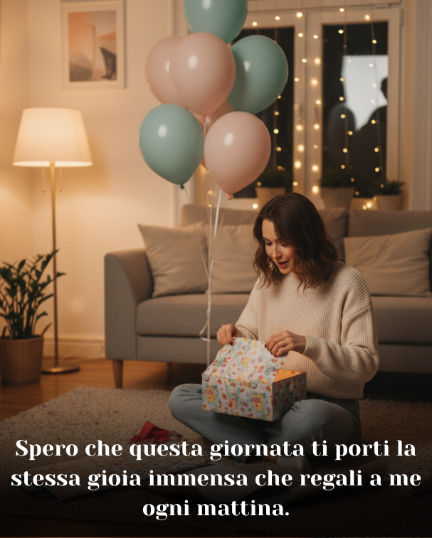 Spero che questa giornata ti porti la stessa gioia immensa che regali a me ogni mattina.