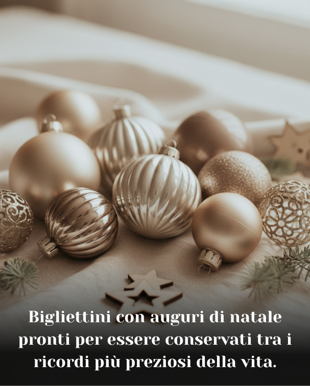 Bigliettini con auguri di natale pronti per essere conservati tra i ricordi più preziosi della vita.