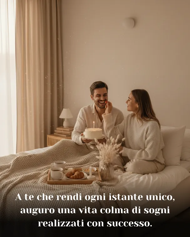 A te che rendi ogni istante unico, auguro una vita colma di sogni realizzati con successo