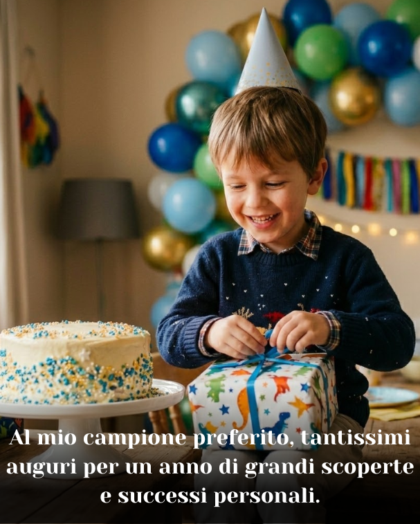 Al mio campione preferito, tantissimi auguri per un anno di grandi scoperte e successi personali