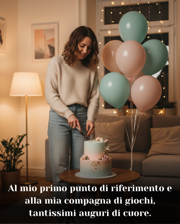 Al mio primo punto di riferimento e alla mia compagna di giochi, tantissimi auguri di cuore