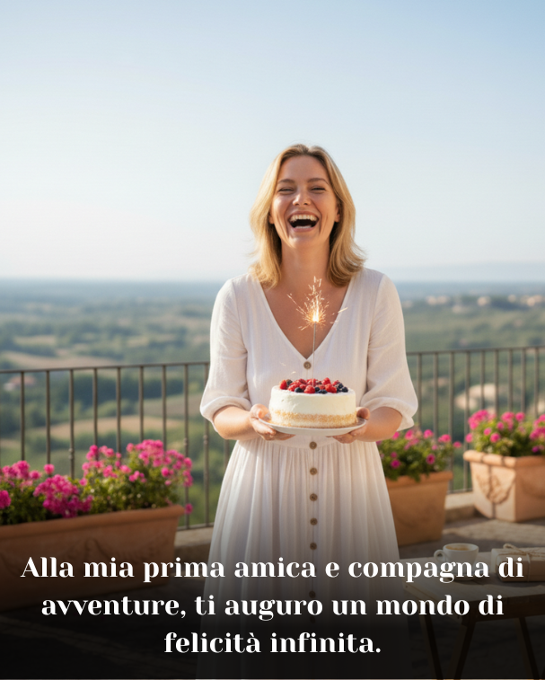 Alla mia prima amica e compagna di avventure, ti auguro un mondo di felicità infinita