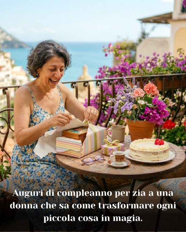 Auguri di compleanno per zia a una donna che sa come trasformare ogni piccola cosa in magia
