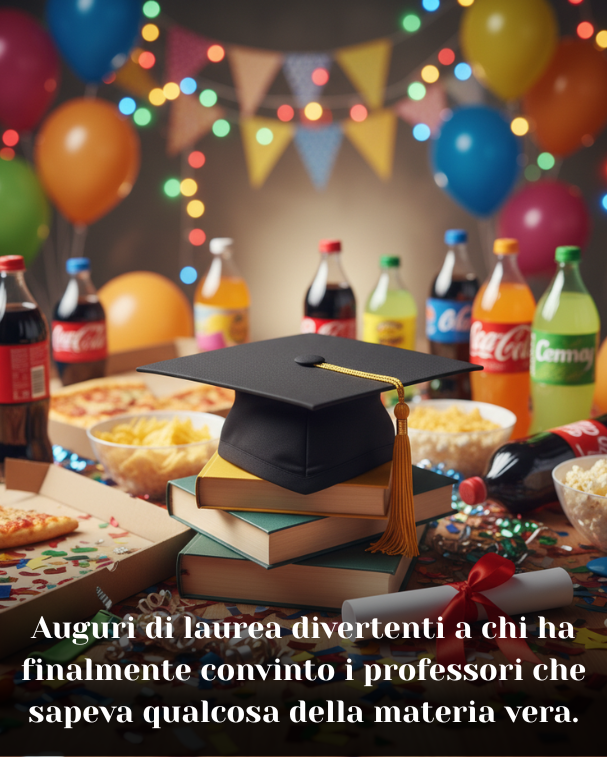 Auguri di laurea divertenti a chi ha finalmente convinto i professori che sapeva qualcosa della materia vera