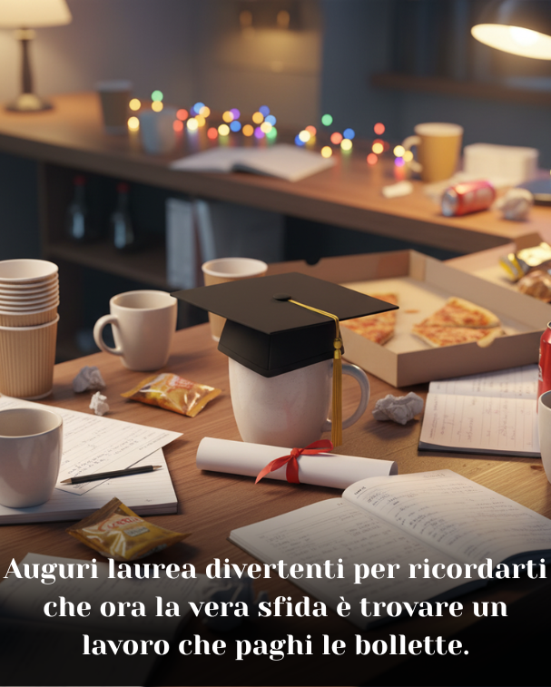 Auguri laurea divertenti per ricordarti che ora la vera sfida è trovare un lavoro che paghi le bollette