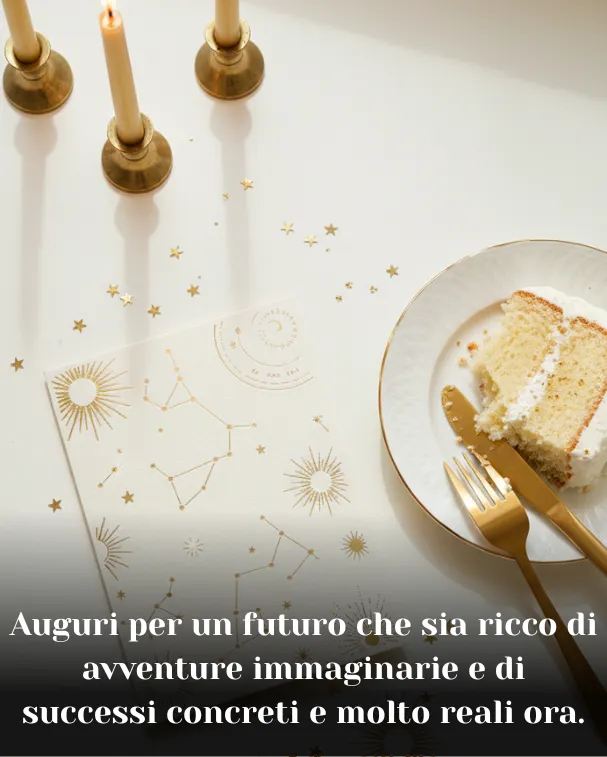 Auguri per un futuro che sia ricco di avventure immaginarie e di successi concreti e molto reali ora