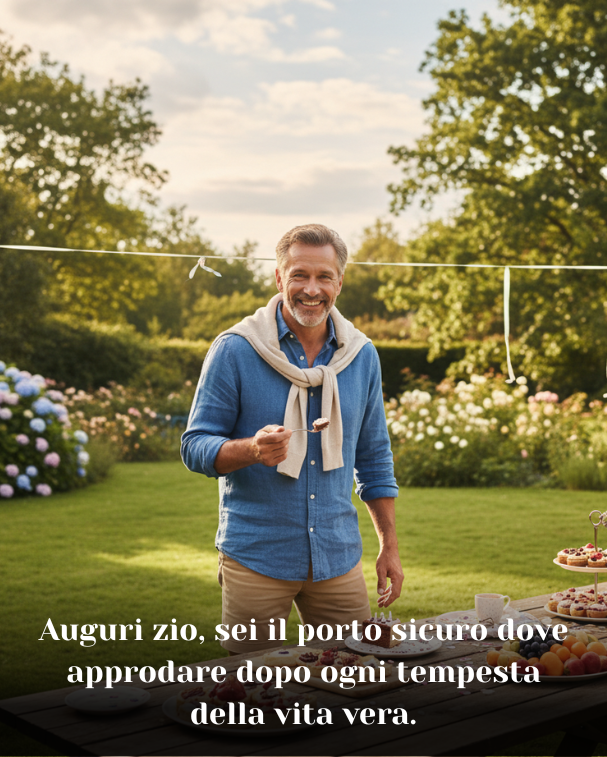 Auguri zio, sei il porto sicuro dove approdare dopo ogni tempesta della vita vera