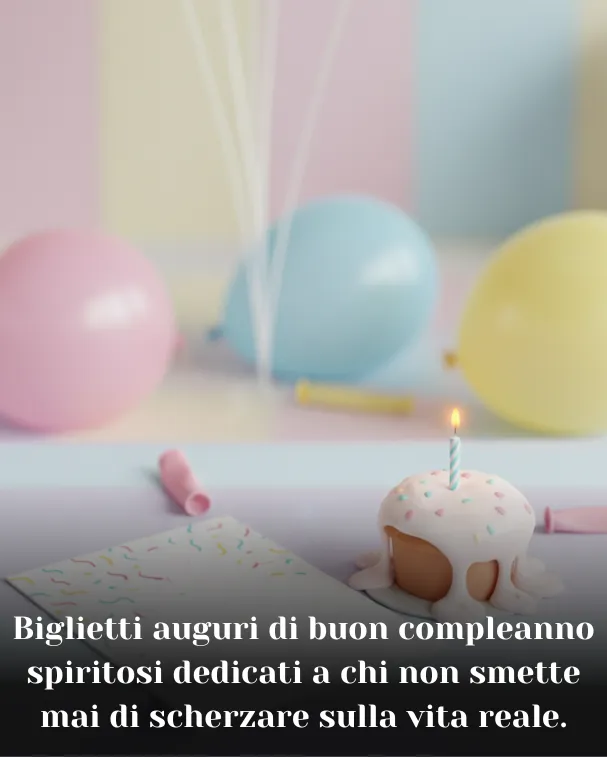 Biglietti auguri di buon compleanno spiritosi dedicati a chi non smette mai di scherzare sulla vita reale