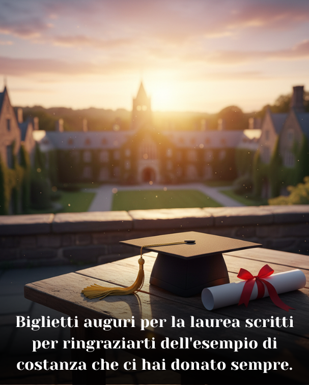 Biglietti auguri per la laurea scritti per ringraziarti dell'esempio di costanza che ci hai donato sempre