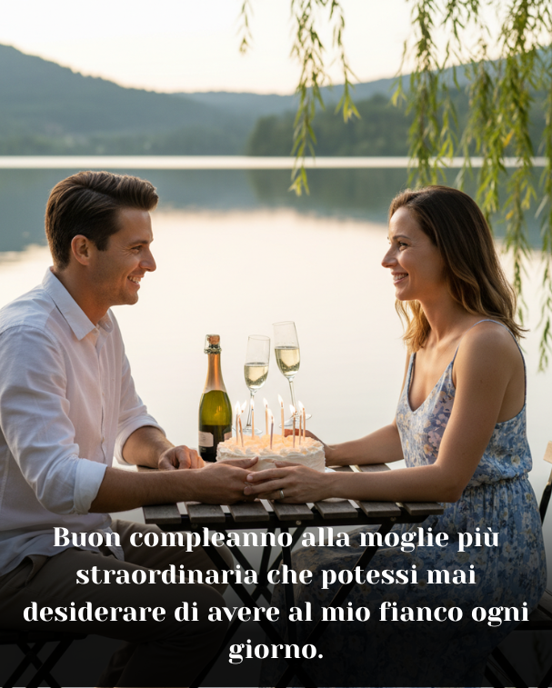Buon compleanno alla moglie più straordinaria che potessi mai desiderare di avere al mio fianco ogni giorno