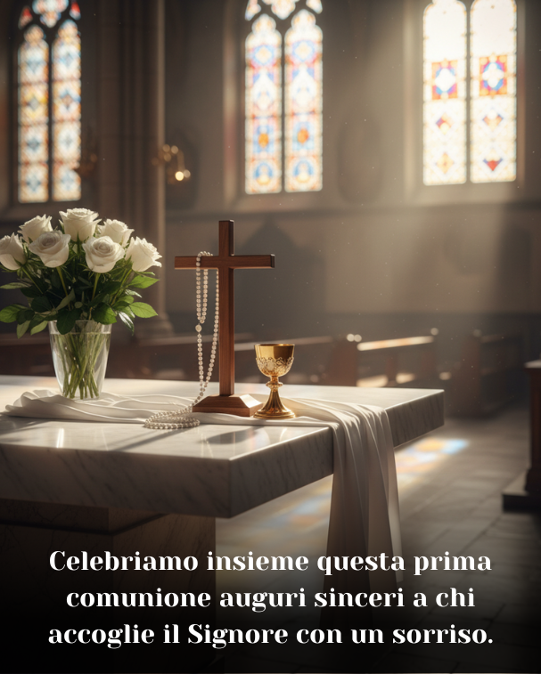 Celebriamo insieme questa prima comunione auguri sinceri a chi accoglie il Signore con un sorriso