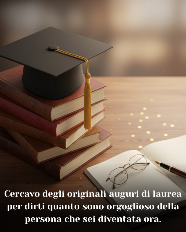 Cercavo degli originali auguri di laurea per dirti quanto sono orgoglioso della persona che sei diventata ora