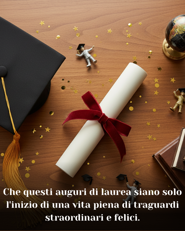 Che questi auguri di laurea siano solo l'inizio di una vita piena di traguardi straordinari e felici