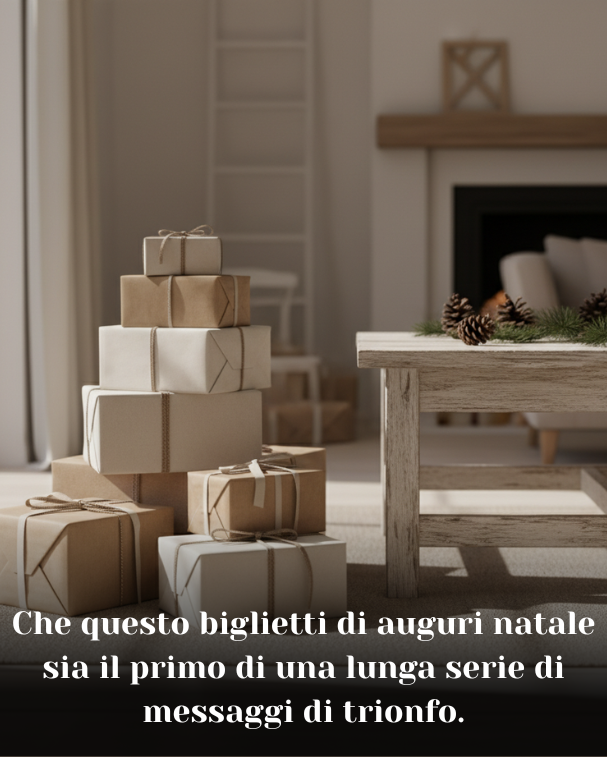 Che questo biglietti di auguri natale sia il primo di una lunga serie di messaggi di trionfo