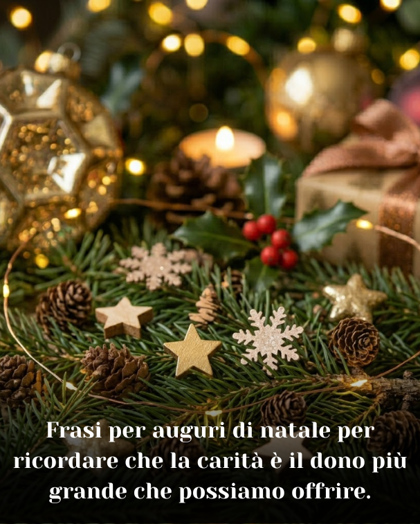 Frasi per auguri di natale per ricordare che la carità è il dono più grande che possiamo offrire