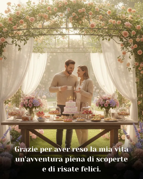 Grazie per aver reso la mia vita un'avventura piena di scoperte e di risate felici