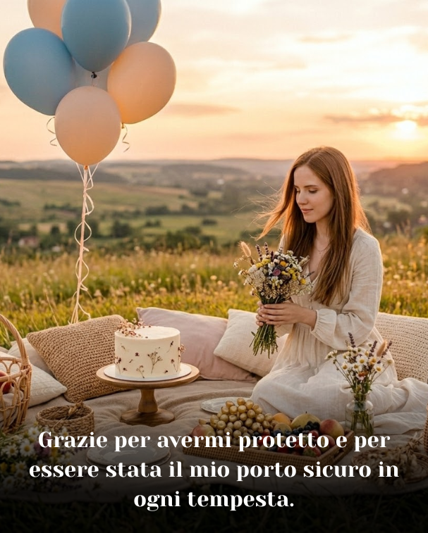 Grazie per avermi protetto e per essere stata il mio porto sicuro in ogni tempesta